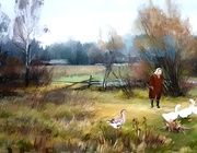Autumn.Canvas, oil.30 x 60 cm.