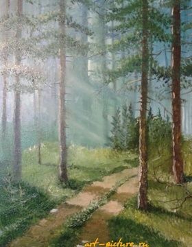 купить утренний лес холст масло 