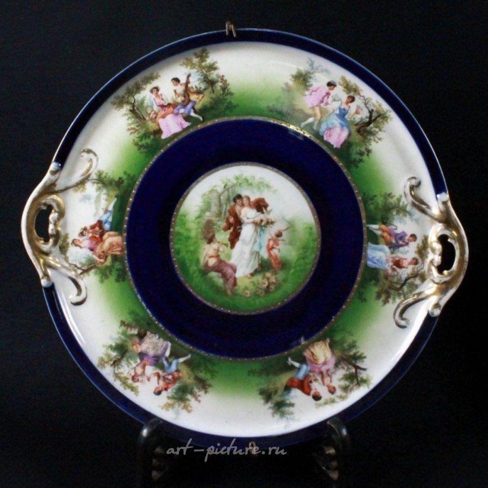 Royal Vienna Porcelain , Royal Vienna Charger Depicting Couples Courting