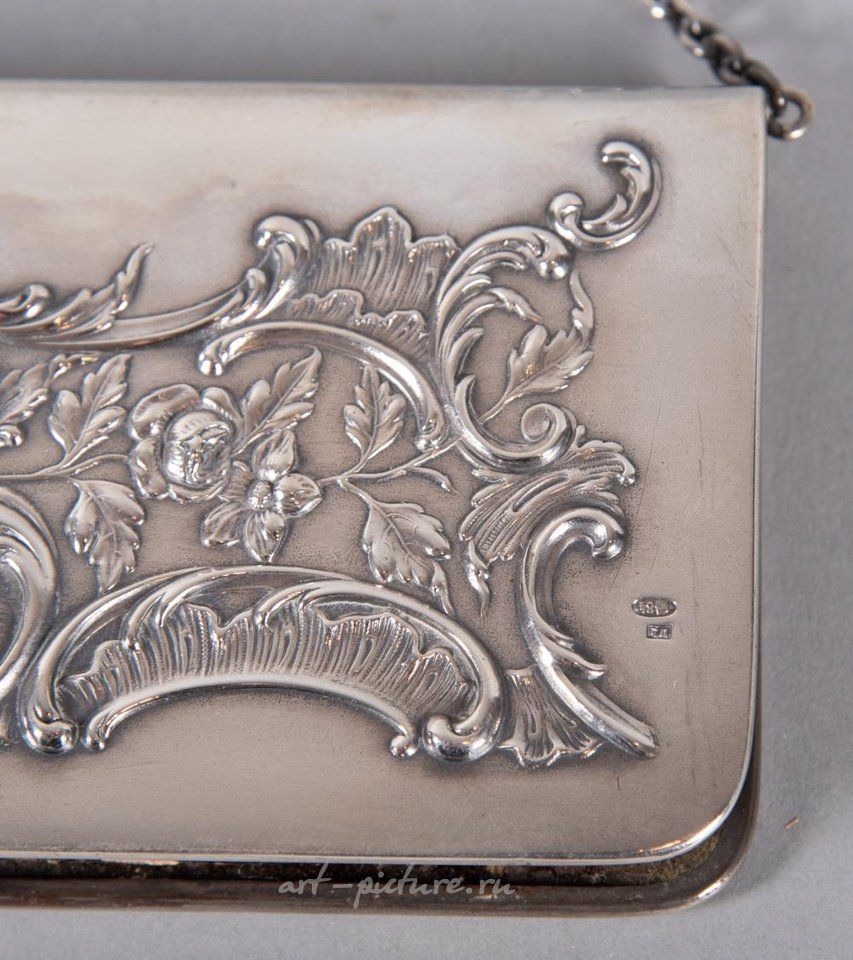 Русское серебро , Антикварная русская сумочка из серебра "84" и ниелло
