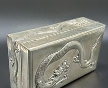 Серебряная коробка (шкатулка) с деревянной отделкой​. Китай, конец 19 века