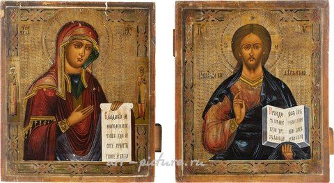 Russian silver, TWO ICONS FROM A DEISIS: CHRIST PANTOKRATOR AND THE MOTHER