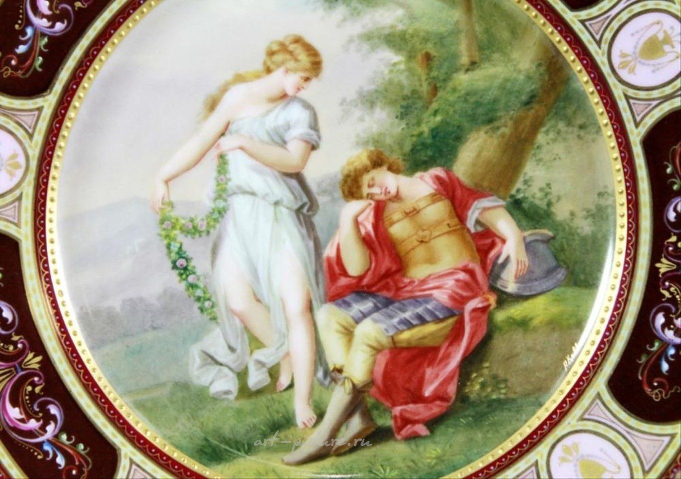 Royal Vienna Porcelain , Late 19Th C. Royal Vienna Cabinet Plate