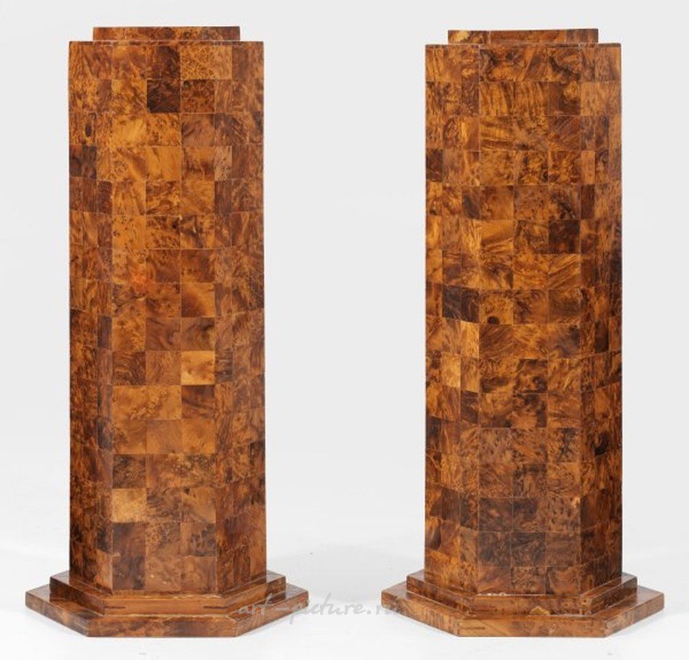 A pair of Art Deco sculpture columns