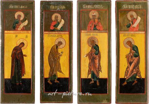 Русское серебро, ЧЕТЫРЕ БОЛЬШИХ ИКОНЫ, ПОКАЗЫВАЮЩИХ ПРОРОКОВ И АПОСТОЛОВ ИЗ ЦЕРКОВНОГО ИКОНОСТАСА