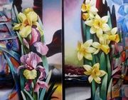 Flowers (diptych) mixed