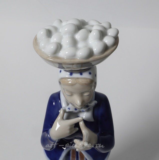 Женщина с корзиной яиц на голове. Дания, г. Копенгаген, Royal Copenhagen