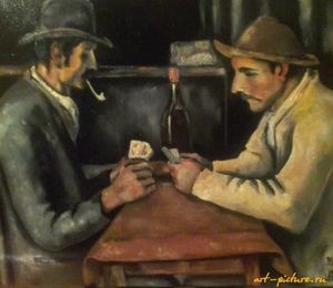 Players in cards oil canvas