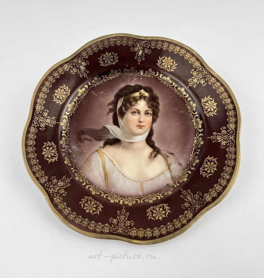 Royal Vienna Porcelain , ANTIQUE ROYAL VIENNA PORTRAIT PLATE