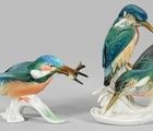 купить Три Синеголовки: коллекция фарфоровых фигурок зимородка из Тюрингии