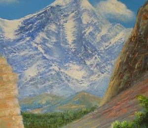 At the mountain lake canvas oil