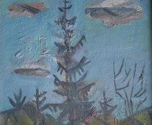Пейзаж. Картон, масло. 33 х 23 см