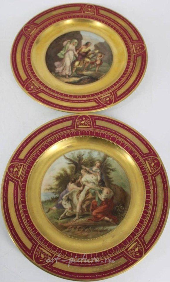 Royal Vienna Porcelain , 12 Royal Vienna Porcelain Plates