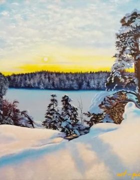 купить Стронциановый закат масло, холст 