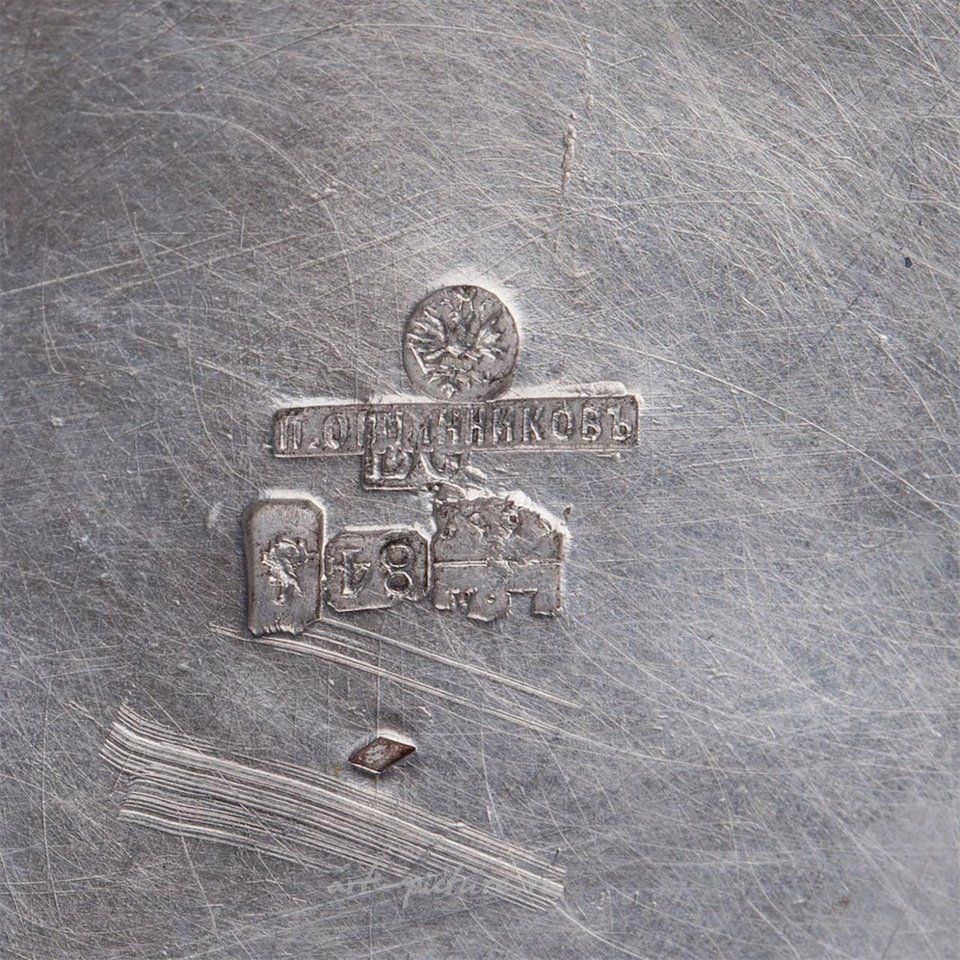 Русское серебро , Российская подарочная кружка из серебра с позолотой и чернью