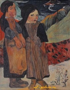 купить Бретонские девочки (копия картины Поля Гогена) холст, масло