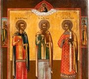 Икона святых Самона, Гурия и Авива. Россия, 19 век.