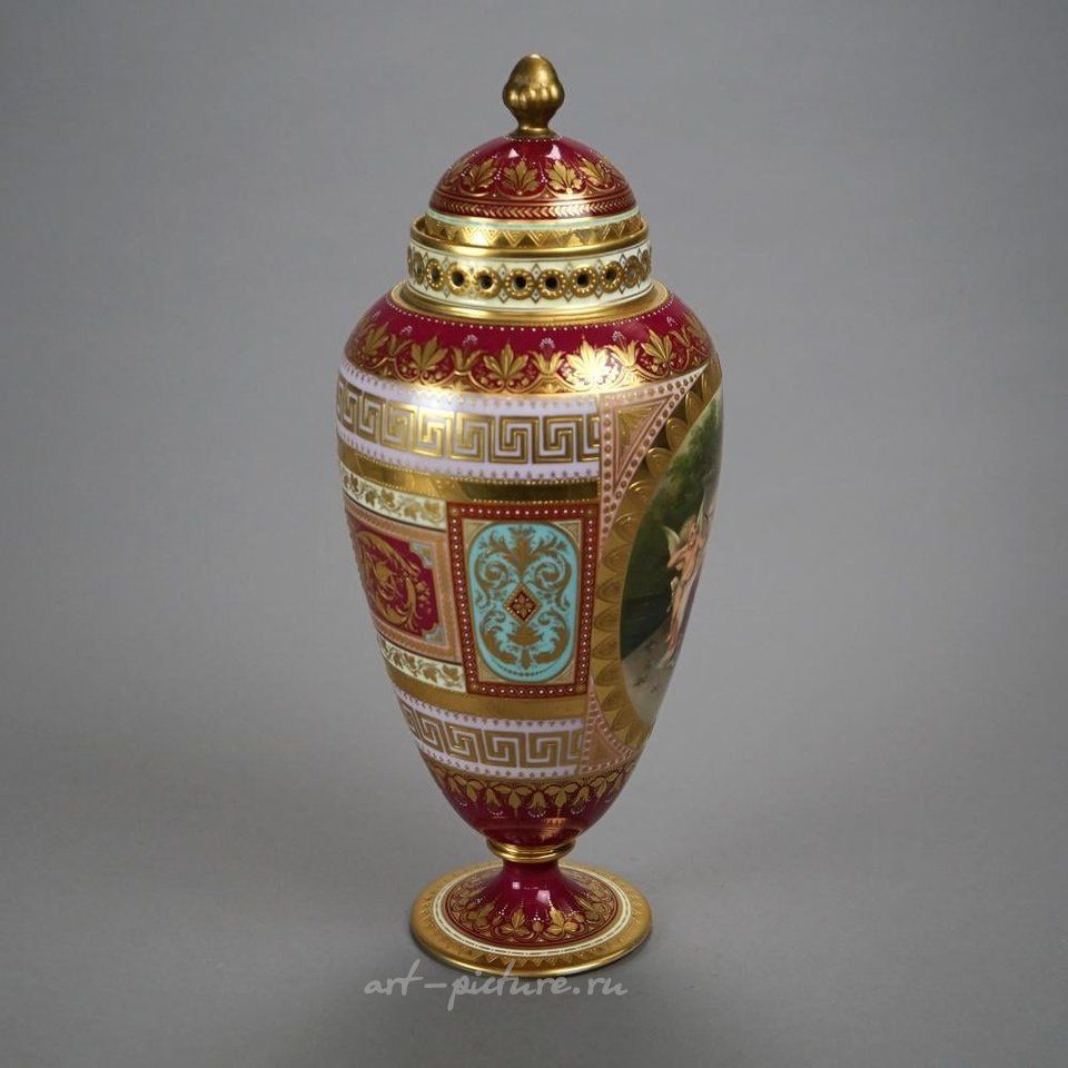 Royal Vienna Porcelain , Antique Austrian Royal Vienna Hand Painted & Enameled Porcel...