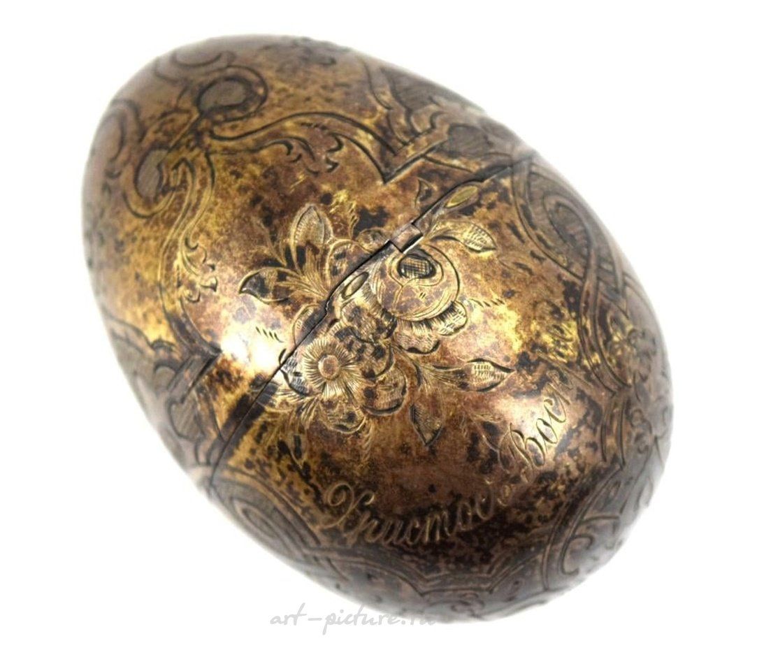 Russian silver , Antique Russian Imperial Wooden Eastern Egg