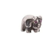 Серебряная фигурка слона русского серебра 84 с рубиновыми глазами
