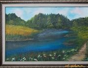 Lake Lake Oil, canvas, mixed technique