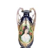 Роскошная ваза Royal Vienna с портретом женщины в стиле Ар Нуво