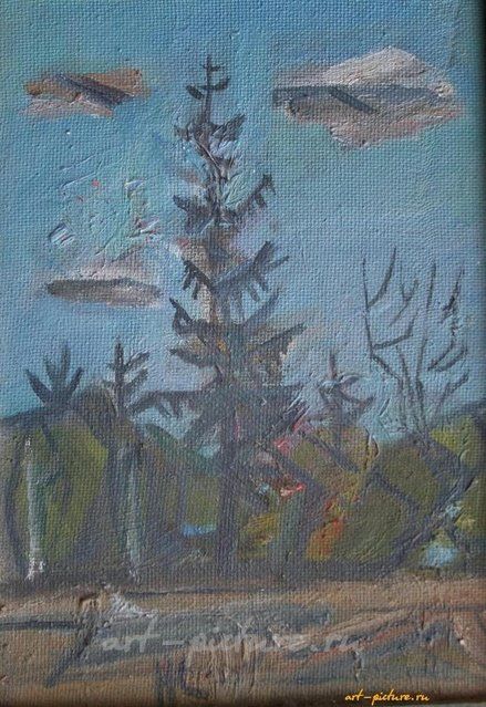 Пейзаж. Картон, масло. 33 х 23 см