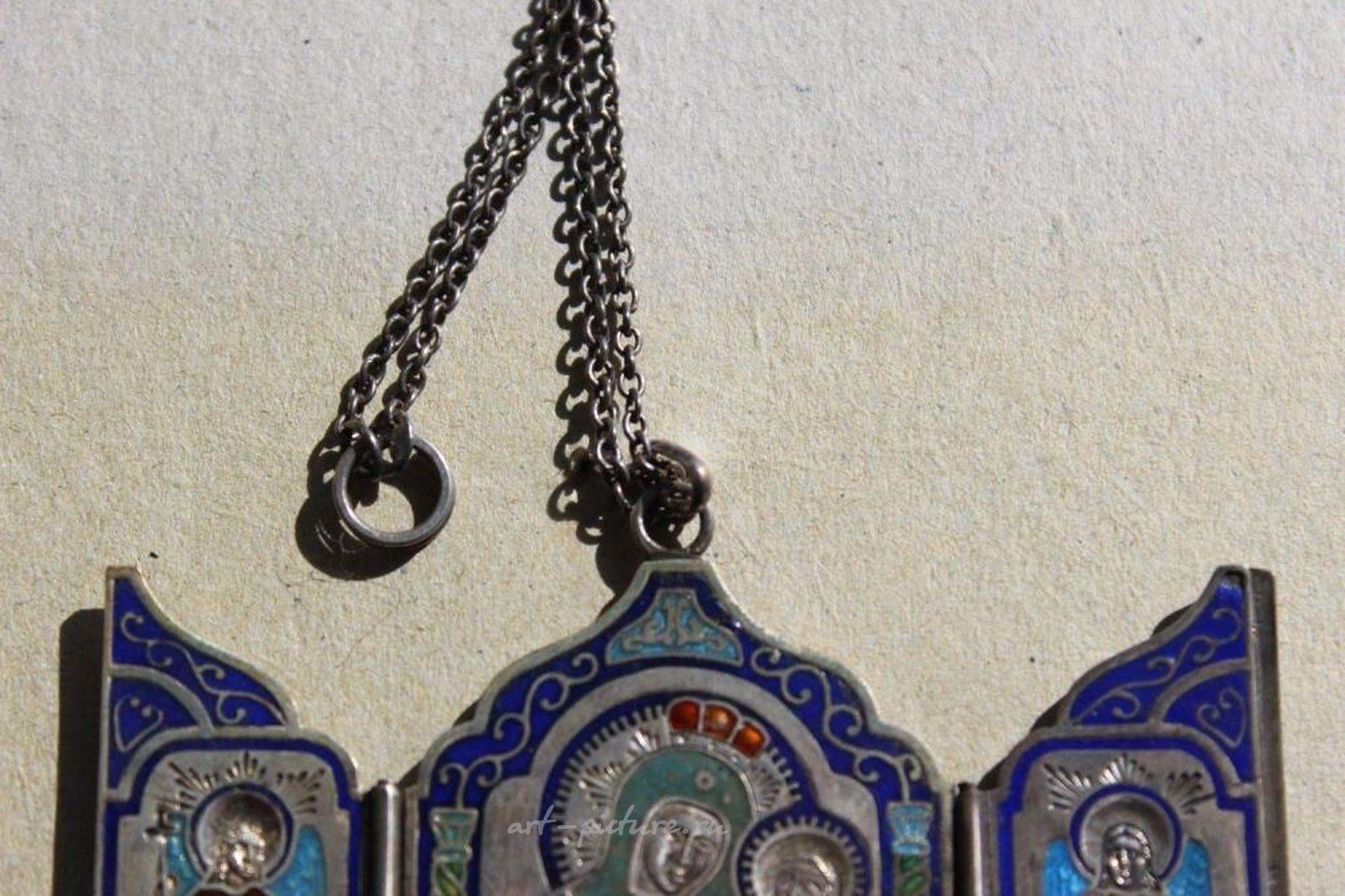 Русское серебро , Иконостас Фаберже из эмалированного серебра, Иверская Богоматерь