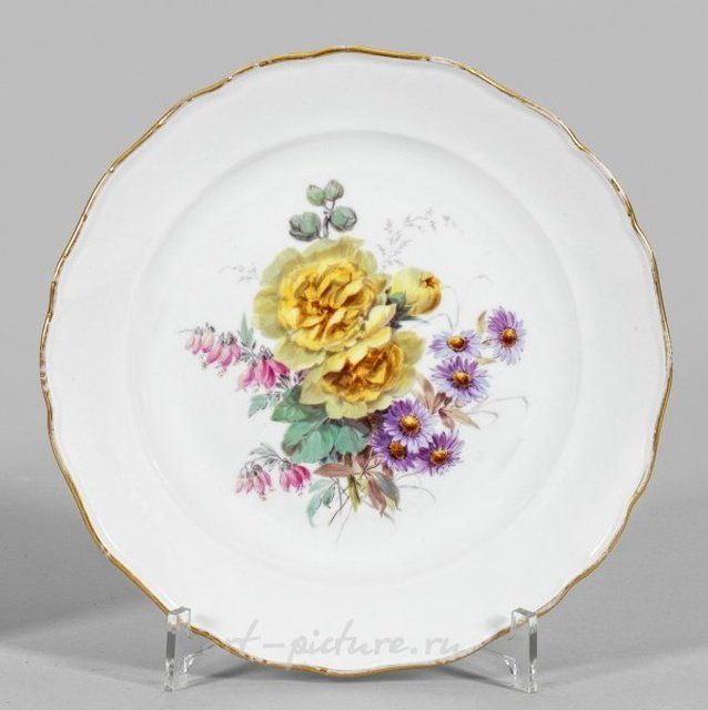 Декоративная тарелка с цветочным узором из Мейсена, около 1900 года