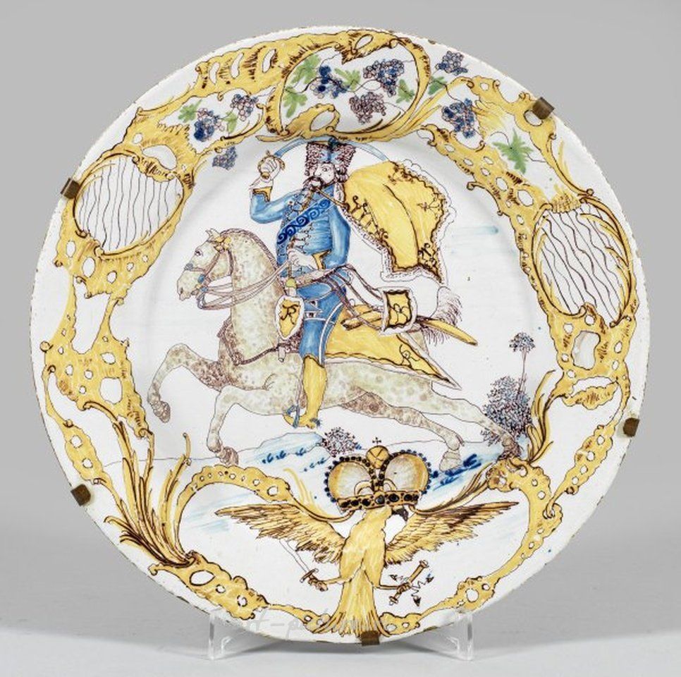 Rare, large faience display plate