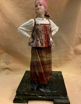 buy Author's stone sculpture "Lady" (h=35 cm, colored stones)