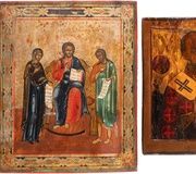 Две иконы, изображающие Святого Николая Мирликийского и Деисус.