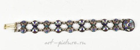 Русское серебро, Браслет из русского серебра с эмалью