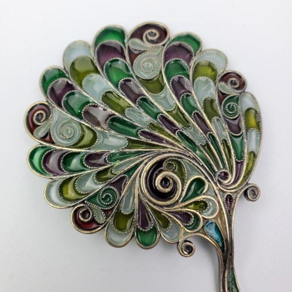Russian silver , Antique Sterling Silver Plique a Jour Spoon c.1900