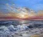 Статуэтка Sunset paints oil, canvas