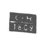 Claymo of an unknown Thorpec tester - initials of the S-H - 1802.