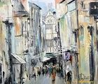 Bourgeo city (France) Acryl, canvas