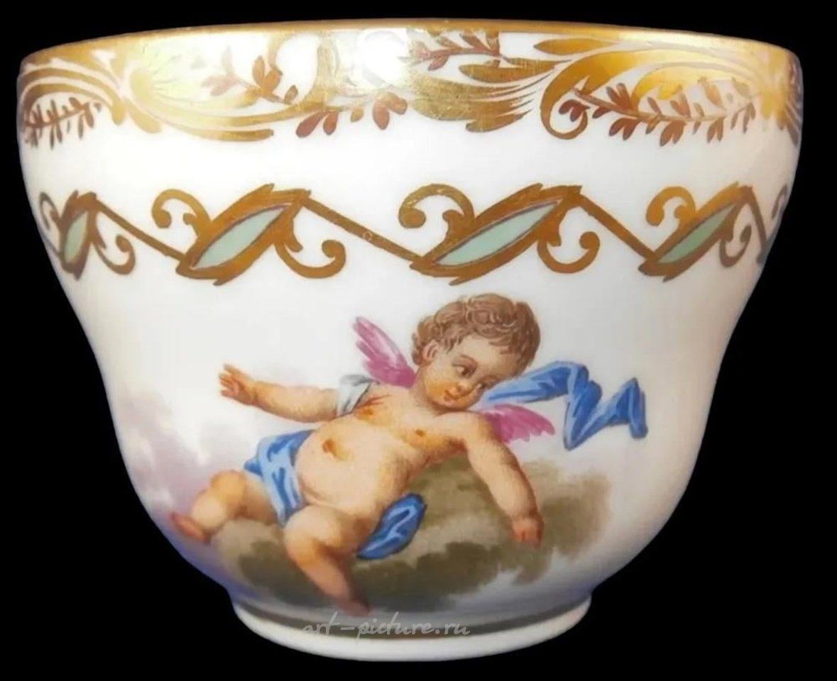 Royal Vienna Porcelain , 18TH C ROYAL VIENNA CUP AND SAUCER