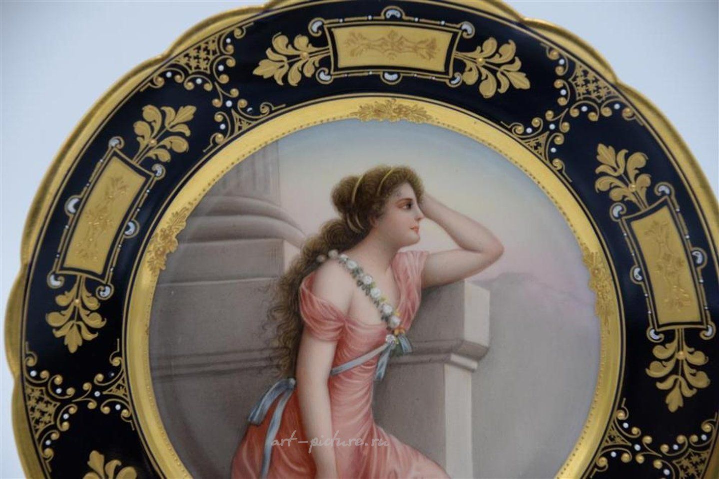 Royal Vienna Porcelain , Royal Vienna Portrait Plate, hand painted with high relief b...