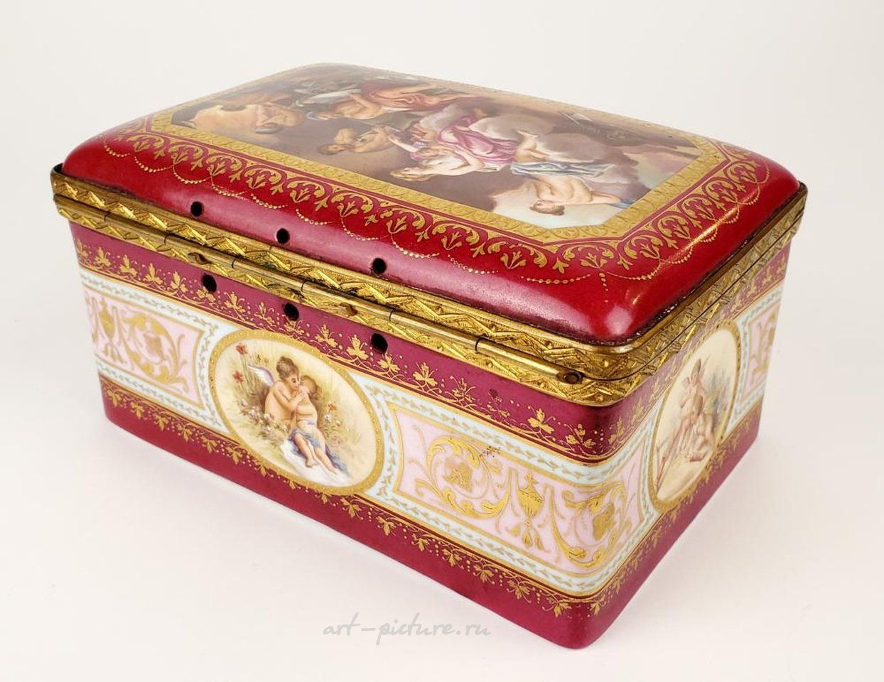 Royal Vienna Porcelain , 19th C. Royal Vienna Jewelry Box