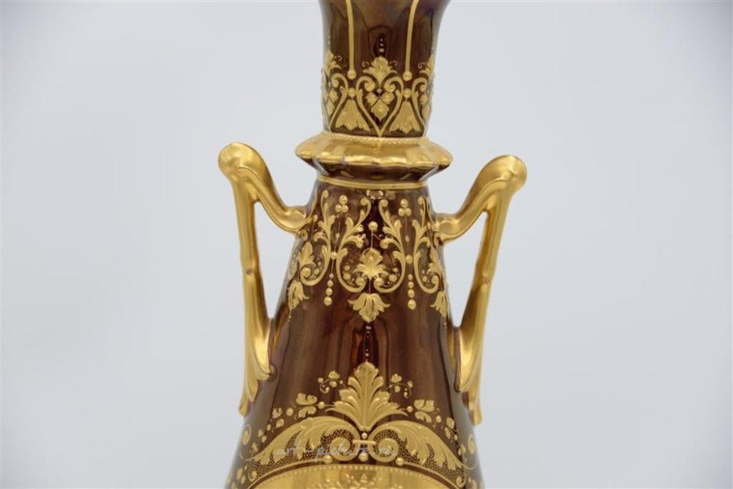 Royal Vienna Porcelain , Royal Vienna Covered Portrait Urn, having two handles along ...