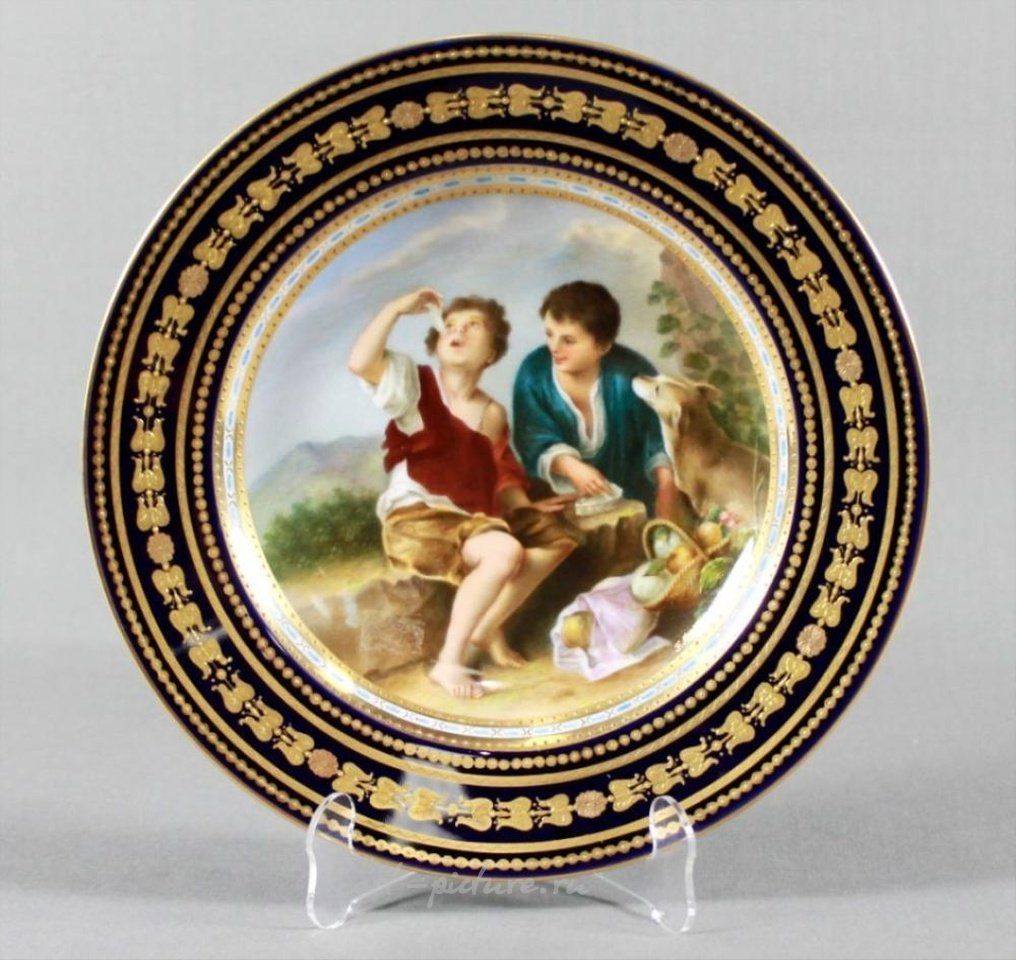 Royal Vienna Porcelain , Royal Vienna Plate Titled "Decoration"