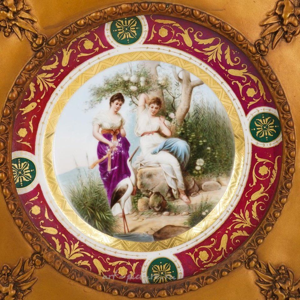 Royal Vienna Porcelain , Large Royal Vienna "Fairy and The Hunter" Porcelain