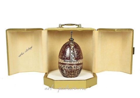 Russian silver, THEO FABERGE CRYSTAL & STERLING EGG, ST. VLADIMIR