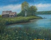 House by Lake Oil, canvas
