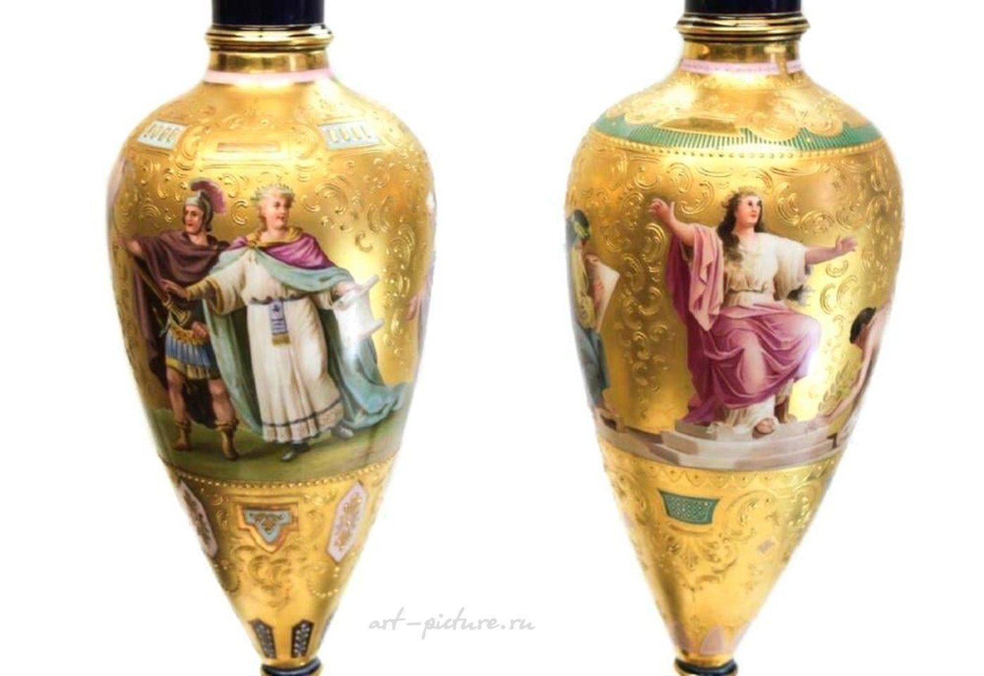 Royal Vienna Porcelain , Royal Vienna Porcelain Vases Vestal Virgins