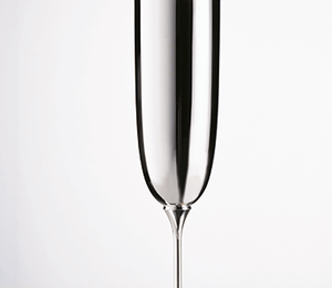 Champagne glass (glass) Robbe & Berking Alta, silver 925