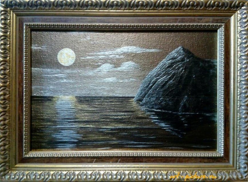 Луна над морем Холст, акрил