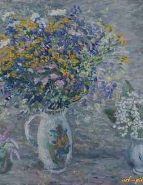 купить Цветы полевые, цветы лесные. Холст, масло. 61 х 81 см