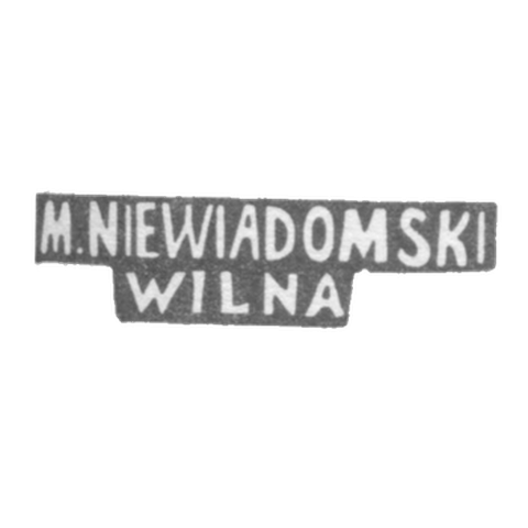 M.NIEWIADOMSKI WILNA - 1886-1900